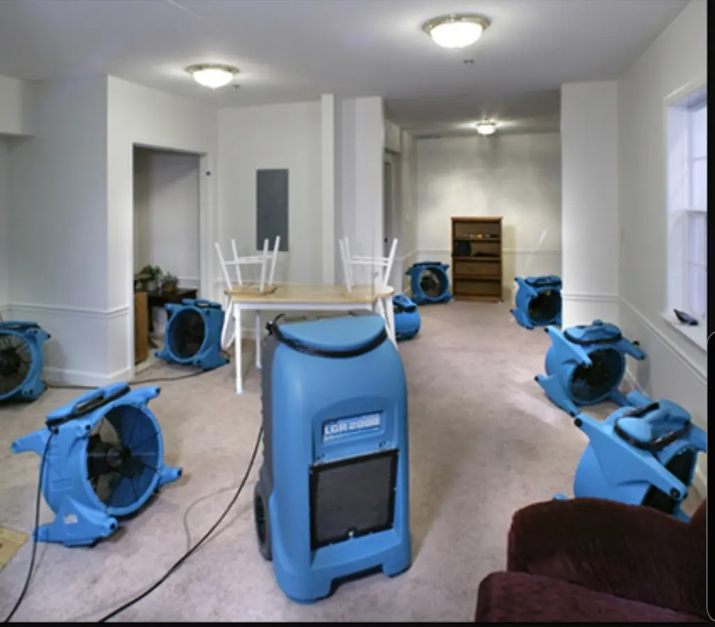 Air movers and dehumidifier setup for Water Extraction & Removal in Rockmart
