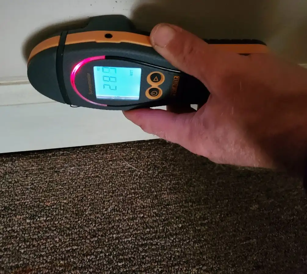 Moisture detection at baseboard during Sewage Cleanup & Sanitation in Rockmart